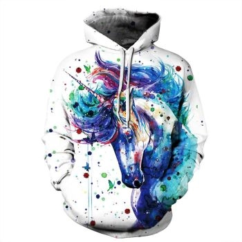 3D digital printing unicorn cosplay  hooded sweatshirt 