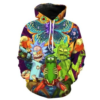 New Rick and Morty Printed hooded sweatshirt 
