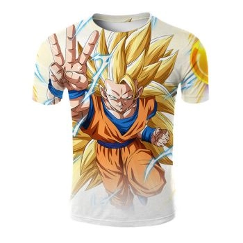 Dragon Ball cartoon anime Goku printed  T-shirt 
