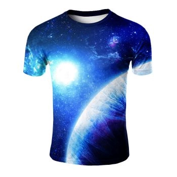  Cosmic starry sky printed T-shirt