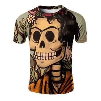 Skeleton zombie series printed T-shirt