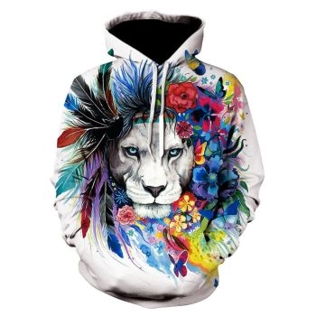 Colorful lion head Hooded Sweatshirt