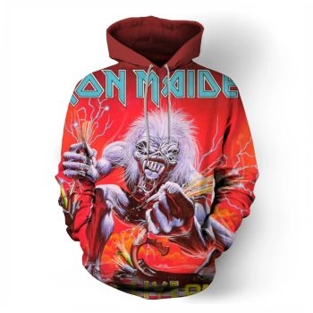 Printed Iron marden skull series sweatshirt