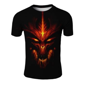  Printed evil flame casual T-shirt 