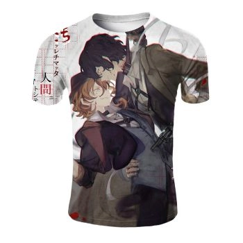  Japanese manga characters couple pattern   T-shirt