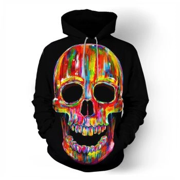  Painted skull 3D pattern print sweatshirt