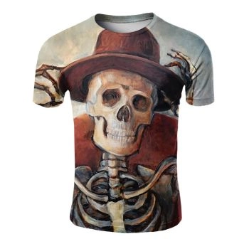 Skull and cowboy graphic print T-shirt