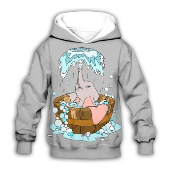 Loose And Gorgeous Grey Elephant Pattern Animals Hoodie
