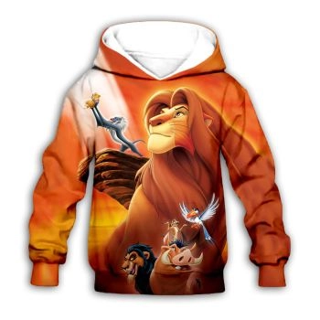 Vintage  Orange Wolf Pattern Animals Hoodie