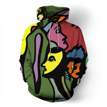  Printed abstractionist character pattern sweatshirt 