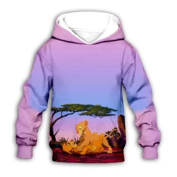 Loose Purple Wolf Pattern Animals Hoodie