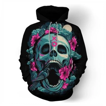  Skull head series printed sweatshirt