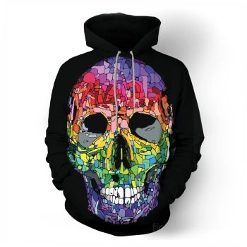  Colorful skull pattern men and women printed sweatshirt