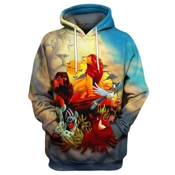Loose Colorful Lion Pattern Animals Hoodie
