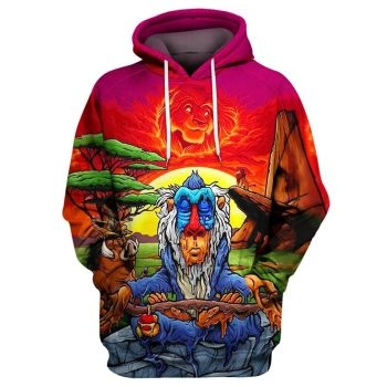Vintage  Colorful Lion Pattern Animals Hoodie