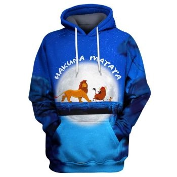 Loose And Gorgeous Blue Lion Pattern Animals Hoodie