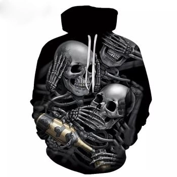  Printed skull series fashion couple sweatshirt 