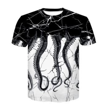  Printed octopus casual plus size T-shirt