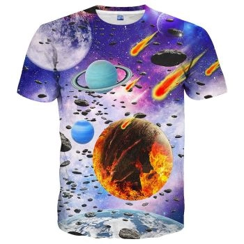 Mars Jupiter Hgvoetty fashion casual print T-shirt