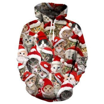  Christmas series cat pattern casual sweatshirt 