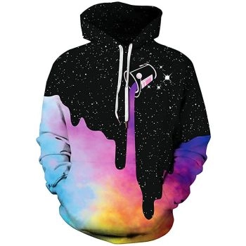  Printed starry sky smoke ring color ink   sweatshirt 