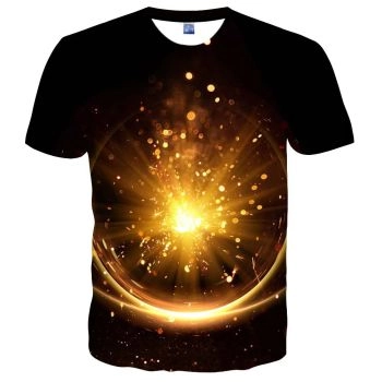 Golden light pattern Hgvoetty neutral print T-shirt