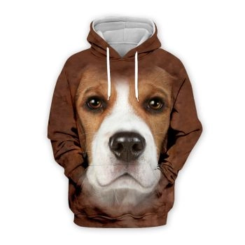 Cute And Loose Brown Dog Pattern Animals Hoodie