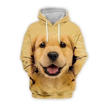 Fashion Brown Dog Pattern Animals Hoodie