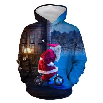  Christmas Santa Claus hooded pullover sweatshirt