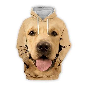 Loose Brown Dog Pattern Animals Hoodie
