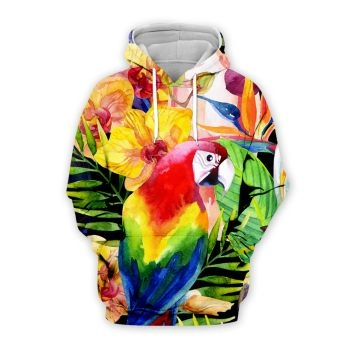 Temperament Colorful Parrot Pattern Animals Hoodie