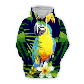 Cute Colorful Parrot Pattern Animals Hoodie