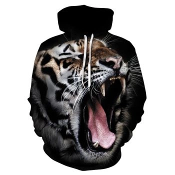   Printed animal pattern tiger hooded sweatshirt