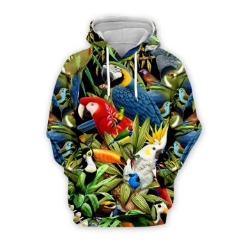 Classical  Colorful Parrot Pattern Animals Hoodie