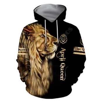 Popular Black Brown Lion Pattern Animals Hoodie