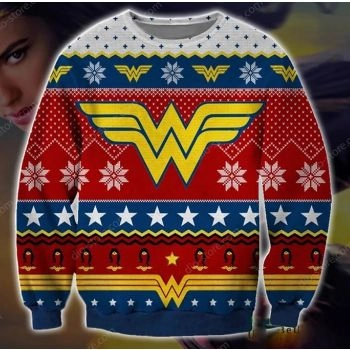 Wonder Woman Symbol 3D Christmas Ugly Sweater