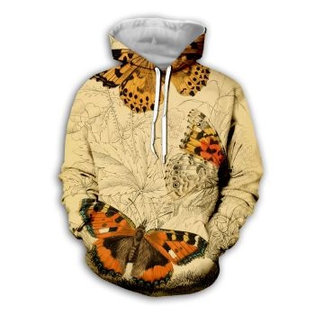 Precious Yellow Butterfly Pattern Animals Hoodie