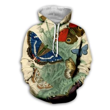 Classical  Green Butterfly Pattern Animals Hoodie