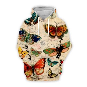 Gorgeous Colorful Butterfly Pattern Animals Hoodie