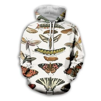 Generous And Beautiful White Butterfly Pattern Animals Hoodie