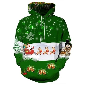  Christmas Sleigh Hooded Sweatshirt