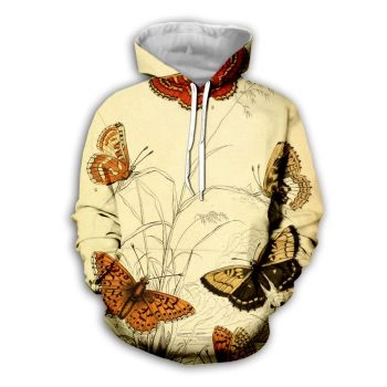 Cute Yellow Butterfly Pattern Animals Hoodie