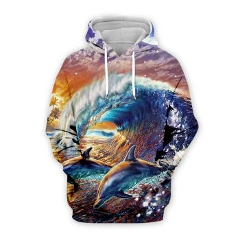 Street Colorful Dolphin Pattern Animals Hoodie