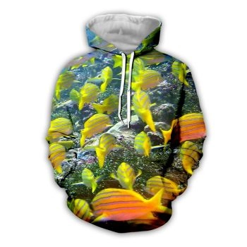 Precious And Cute Yellow Fish Pattern Animals Hoodie