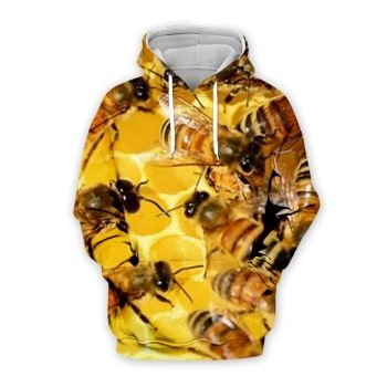 Precious And Cute Yellow Bee Pattern Animals Hoodie