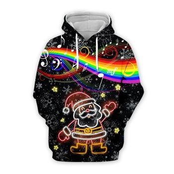 Gorgeous Balck Santa Claus Pattern Christmas Hoodie