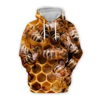Popular Brown Bee Pattern Animals Hoodie