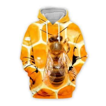 Classical  Yellow Bee Pattern Animals Hoodie