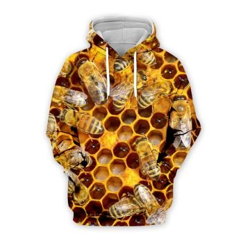 Fashion Yellow Bee Pattern Animals Hoodie