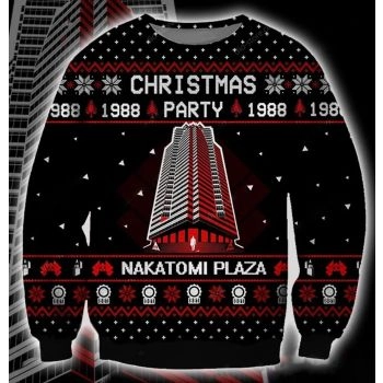 Nakatomi Plaza Logo 3D Christmas Ugly Sweater